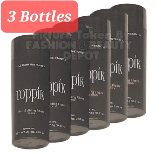 3 x TOPPIK Hair Building Fiber *Choose Your Color* 27.5g 0.97oz FASHIONBEAUTYDEPOT Pack of 3 Bottles!