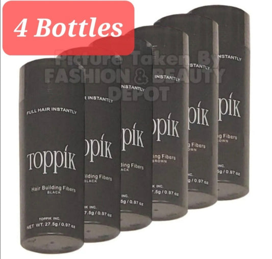 4 x TOPPIK Hair Building Fiber *Choose Your Color* 27.5g 0.97oz FASHIONBEAUTYDEPOT Pack of 4 Bottles!